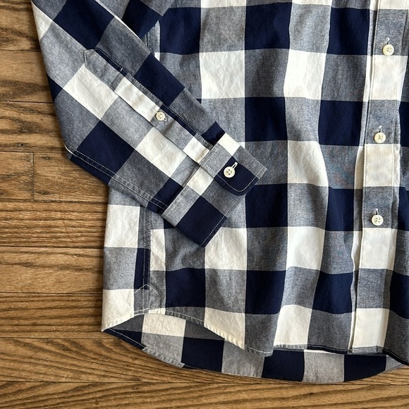 Jack Wills Men's Buffalo Check Navy White Shirt Medium EUC - Picture 3 of 8